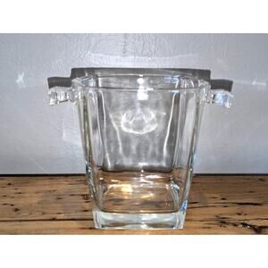 Vintage 1970s French Art Deco Glass Ice Bucket